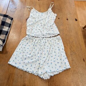 Abound Blue & White Floral Women's Pajama Set